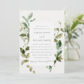 Botanische Blätter Fauna Probe Abendessen Einladung (Stehend Vorderseite)