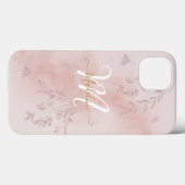 Botanische Blätter für Aquarellbilder Blattrosa Mo Case-Mate iPhone Hülle (Rückseite (Horizontal))
