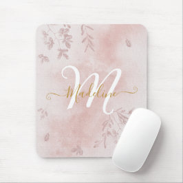 Botanische Blätter für Aquarellbilder Blattrosa Mo Mousepad
