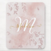 Botanische Blätter für Aquarellbilder Blattrosa Mo Mousepad (Vorne)