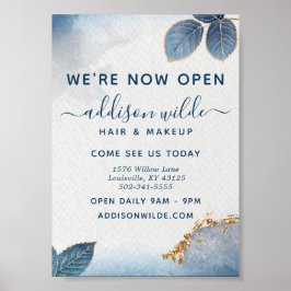 Botanische Blätter für blaue Goldmedaille Poster