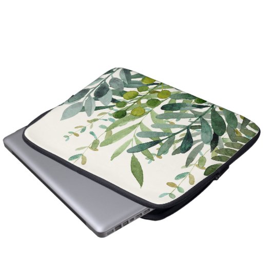 Botanische Blätter für den Garten Laptopschutzhülle (Vorne Knopf)