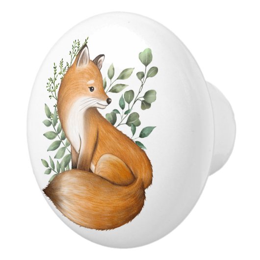 Botanische Blätter für den Grünwald von Waldland F Keramikknauf (Rechts)