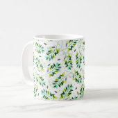 Botanische Blätter für Violett und grünes Wasser Kaffeetasse (Vorderseite Links)