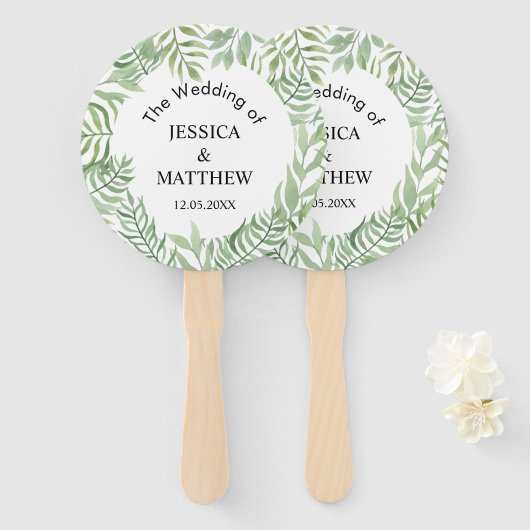 Botanische Blätter für Wasserfarben - Begrüßungsze Fächer (Vorne und Hinten)