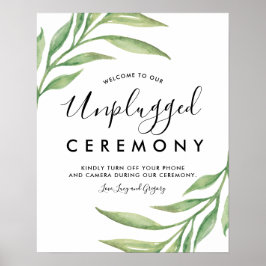 Botanische Blätter für Wasserfarben, nicht eingest Poster