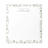 Botanische Blätter für Wasserfarben Notizblock (Vorderseite)