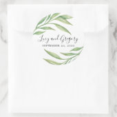Botanische Blätter | GASTGESCHENK HOCHZEIT Runder Aufkleber (Tasche)