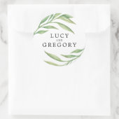 Botanische Blätter | GASTGESCHENK HOCHZEIT Runder Aufkleber (Tasche)