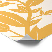 Botanische Blätter, gelb und cremeweiß Poster (Ecke)
