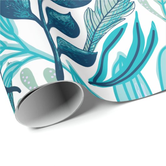 Botanische Blätter Geschenkpapier (Rolleneckpunkt)