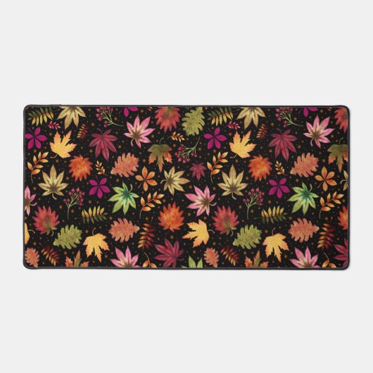 Botanische Blätter Herbst Blätter Muster auf schwa Schreibtischunterlage (Vorderseite)