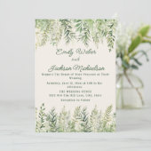 Botanische Blätter Hochzeit Einladung (Stehend Vorderseite)