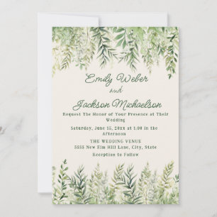 Botanische Blätter Hochzeit Einladung