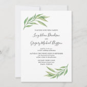 Botanische Blätter Hochzeit in Wasserfarbe Einladung (Vorderseite)