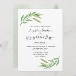 Botanische Blätter Hochzeit in Wasserfarbe Einladung