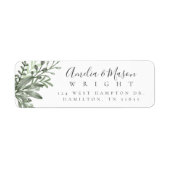 Botanische Blätter Hochzeit Rücksendeadresse (Vorne)