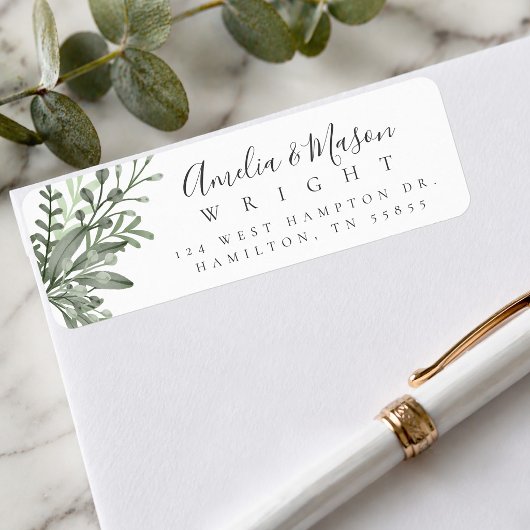 Botanische Blätter Hochzeit Rücksendeadresse