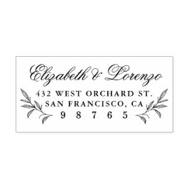 Botanische Blätter Hochzeit Rücksendeadresse Gummistempel