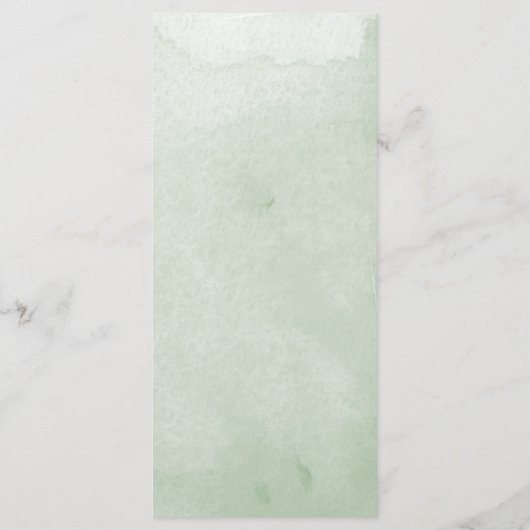 Botanische Blätter Hochzeitsmenü Wasserfarbe Menükarte (Rückseite)