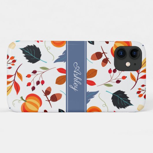 Botanische Blätter im eleganten Herbst Case-Mate iPhone Hülle (Rückseite (Horizontal))