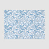 Botanische Blätter im Herbst Blau-Weiß-Decoupage Seidenpapier (Vorderseite)