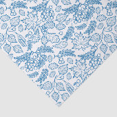 Botanische Blätter im Herbst Blau-Weiß-Decoupage Seidenpapier (Ausschnitt)