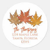 Botanische Blätter im Herbst fallen Gold-Rücksende Runder Aufkleber (Vorderseite)