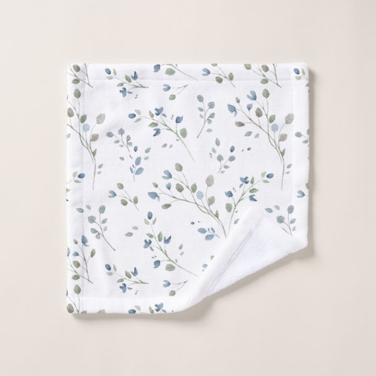 Botanische Blätter im Stil der modernen Wasserfarb Badhandtuch Set (Waschlappen)