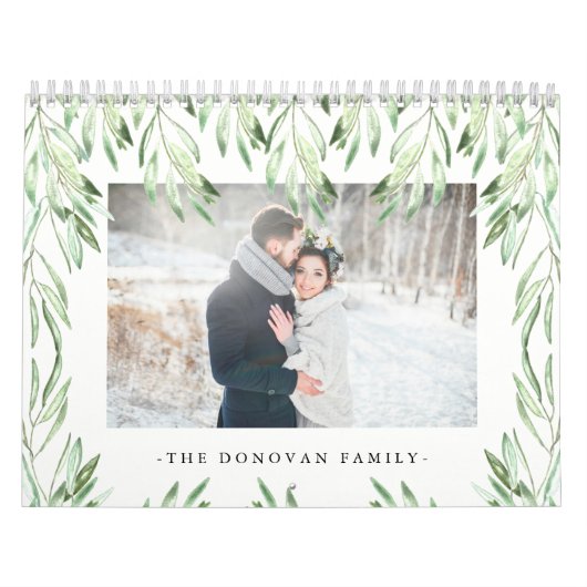 Botanische Blätter im trendy Watercolor-Stil | FOT Kalender (Titelbild)