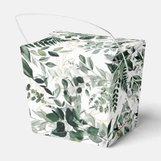 Botanische Blätter in Wasserfarbe Gastgeschenk Hoc Geschenkschachtel (Rückseite)