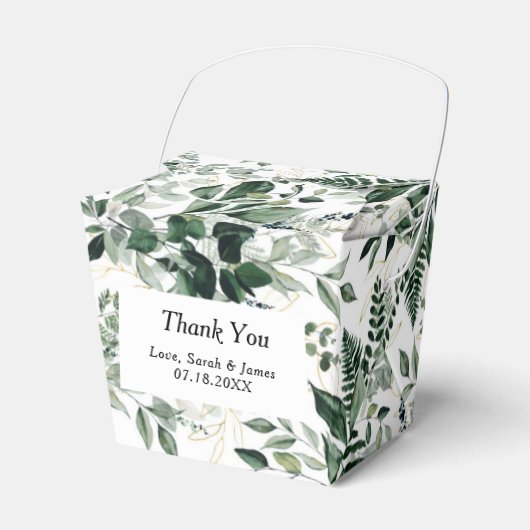 Botanische Blätter in Wasserfarbe Gastgeschenk Hoc Geschenkschachtel (Vorderseite)