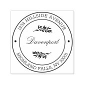 Botanische Blätter Kalligraphische Rücksendeadress Permastempel (Design)
