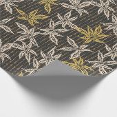 Botanische Blätter Komplexer Maximalist Schwarz Geschenkpapier (Ecke)