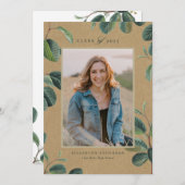 Botanische Blätter Kraft Foto Abschluss Ankündigung (Vorne/Hinten)