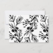 Botanische Blätter mit Handzeichen Dankeschön-Kart Einladung (Rückseite)