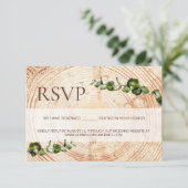 Botanische Blätter mit Holzbaum reserviert Sitzplä Begleitkarte (Stehend Vorderseite)