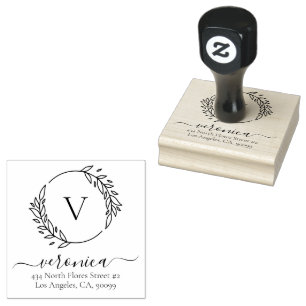 Botanische Blätter mit individueller Typografie 2 Gummistempel