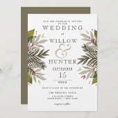 Botanische Blätter mit schwarzer Band-Hochzeit Gästebuch