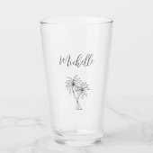 Botanische Blätter mit tropischen Palmen Glas (Vorderseite)