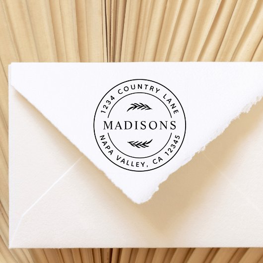 Botanische Blätter Moderne Rücksendeadresse Gummistempel