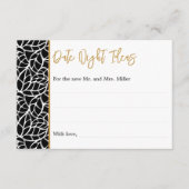 Botanische Blätter Muster Grenze Datum Nacht Ideen Begleitkarte (Vorderseite)