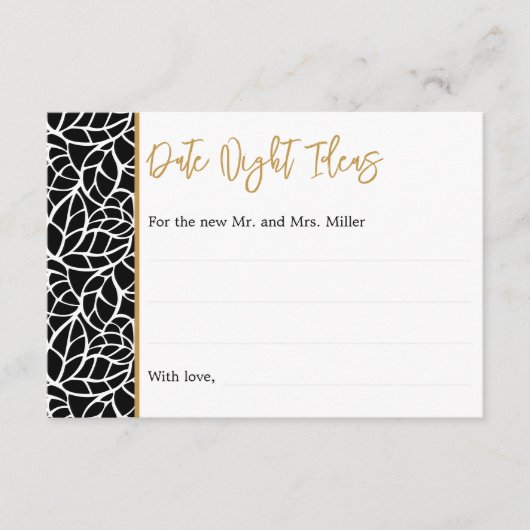 Botanische Blätter Muster Grenze Datum Nacht Ideen Begleitkarte (Vorderseite)