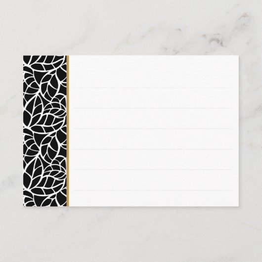 Botanische Blätter Muster Grenze Datum Nacht Ideen Begleitkarte (Rückseite)