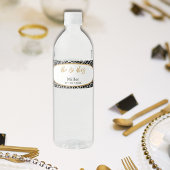 Botanische Blätter Muster Mr. & Mrs. Name Datum Wasserflaschenetikett