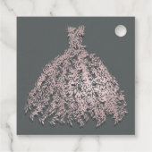 Botanische Blätter Rosa und Grau Brautparty Geschenkanhänger (Rückseite)