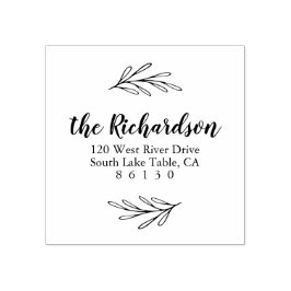 Botanische Blätter Rücksendeadresse Selbstfarbig Gummistempel