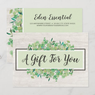 Botanische Blätter Rustikale Holz Geschenkkarte Einladung