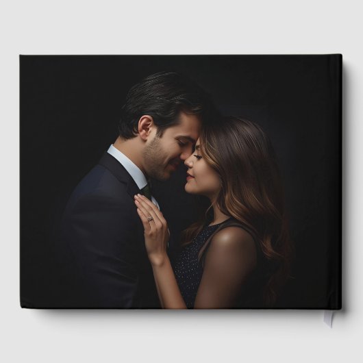 Botanische Blätter Sage Green Foil Guest Book Foto Gästebuch (Rückseite)