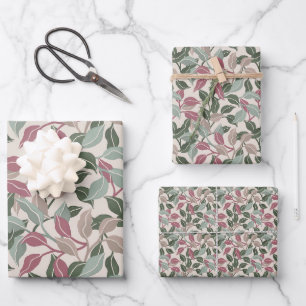 Botanische Blätter Salbeigrün Staubrosa Floral